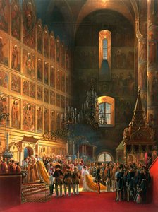 Die Salbung von Zar Alexander II. von Russland, Moskau, 1856