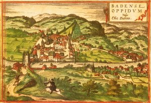 Baden, Schweiz von Georg and Hogenberg Franz (1535 90) Braun