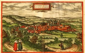 Blamont, Landstadt in Frankreich von Georg and Hogenberg Franz (1535 90) Braun