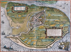 Brielle, Niederlande von Georg and Hogenberg Franz (1535 90) Braun