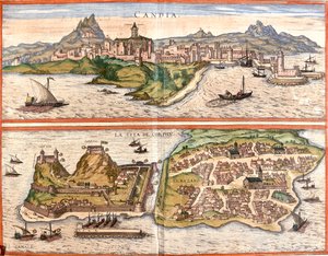 Heraklion, Korfu, Griechenland von Georg and Hogenberg Franz (1535 90) Braun