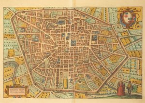 Karte von Bologna aus Civitates Orbis Terrarum von Georg Braun von Georg Braun and Hogenberg Franz