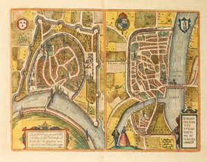 Karte von Grenoble und Le Mans aus Civitates Orbis Terrarum von Georg Braun