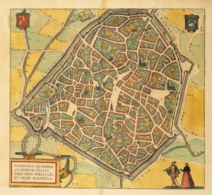 Karte von Valenciennes aus Civitates Orbis Terrarum von Georg Braun