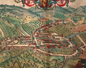 Serravalle Scrivia aus Civitates Orbis Terrarum von Georg Braun