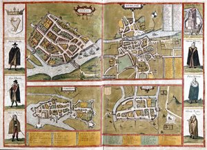 Galway, Dublin, Limerick und Cork, Irland (Stich)