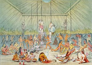 Mandan-Zeremonie von George (after) Catlin