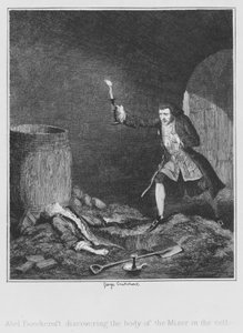 Abel Beechcroft entdeckt die Leiche des Geizhalses im Keller von George (after) Cruikshank