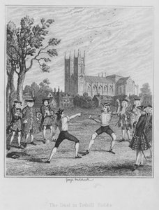 Das Duell in Tothill Fields von George (after) Cruikshank