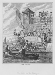 Die Torheit auf der Themse von George (after) Cruikshank