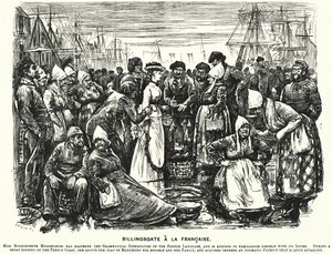 Punch-Karikatur: Billingsgate à la Française (Gravur) von George (after) Du Maurier