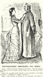 Punch-Karikatur: Ausgezeichnete Amateure - der Nachahmer (Gravur) von George (after) Du Maurier