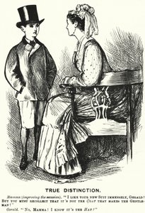Punch-Karikatur: Wahre Unterscheidung (Gravur) von George (after) Du Maurier