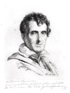 Porträt von Antonio Canova (1757-1822) 1817 (Stich) von George (after) Hayter