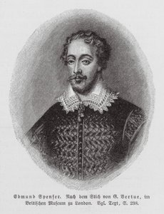 Edmund Spenser, englischer Dichter (Gravur) von George (after) Vertue