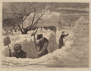 Ein Wintermorgen - Schneeschaufeln von George A. Avery after Winslow Homer