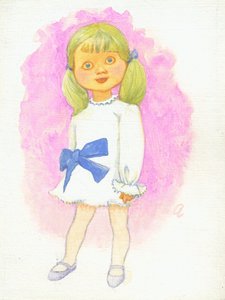 Kleines Mädchen mit Schleife