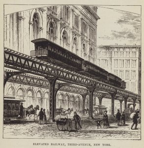 Hochbahn, Third Avenue, New York von George Augustus Sala