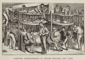 Schlafarrangements im Shiloh Shelter, New York
