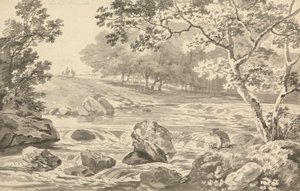 Fluss mit Angler