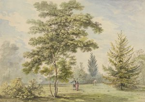 Der Akazienbaum - Figuren in einem Park von George Barret