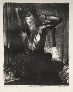 Mädchen, das sein Haar richtet von George Bellows