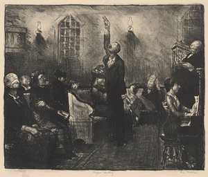 Gebetstreffen, Erster Stein von George Bellows