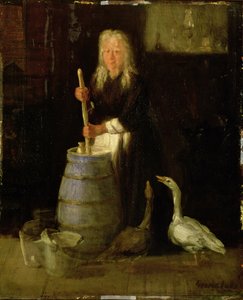 Frau beim Butterrühren von George Benjamin Luks