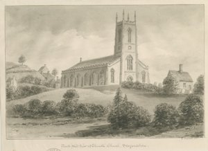 Cheadle Kirche: Sepia-Zeichnung