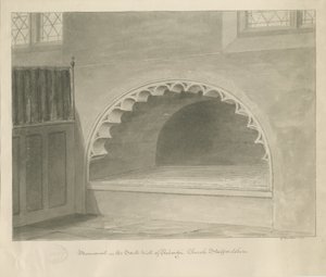 Kirche von Penkridge - Denkmal in der Südwand (1841) von George Buckler