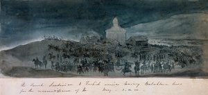Die französischen, sardischen und türkischen Armeen verlassen die Balaklava-Linien für eine Aufklärung, um 1854 von George Cadogan