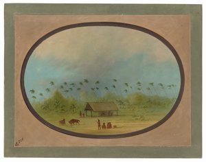 Ein kleines Tobos-Dorf von George Catlin