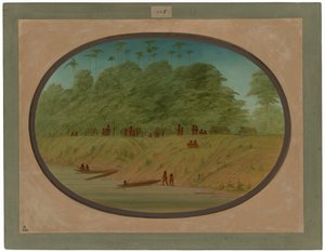 Ein kleines Dorf - Payaguas-Indianer von George Catlin