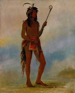 Ah-nó-je-nahge, Der auf beiden Seiten steht, ein herausragender Ballspieler von George Catlin