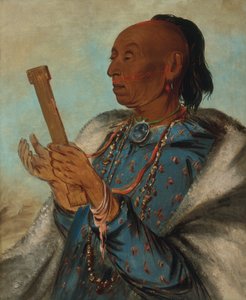 Ah-tón-we-tuck, Hahn Truthahn, der sein Gebet wiederholt von George Catlin