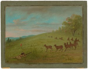 Antilopenjagd - Assinneboine von George Catlin