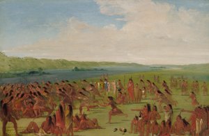 Ballspiel der Frauen, Prairie du Chien von George Catlin