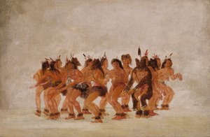 Bärentanz, Vorbereitung auf eine Bärenjagd, 1835-1837 von George Catlin