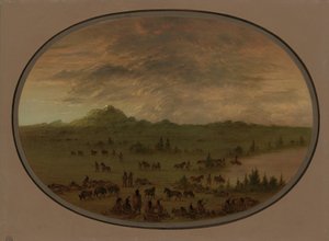 Biwak einer Sioux-Kriegspartei bei Sonnenaufgang von George Catlin