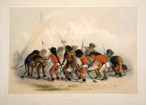 Büffeltanz, veröffentlicht 1845, Farblithographie