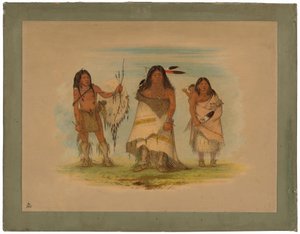 Camanchee-Häuptling, seine Frau und ein Krieger von George Catlin