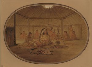 Catlin wurde vom Mandan-Häuptling bewirtet, 1861-1869
