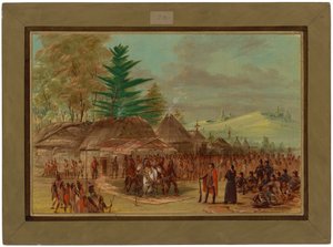 Der Häuptling der Taensa-Indianer empfängt La Salle. 20. März 1682 von George Catlin