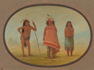 Häuptling der Cochimtee, seine Frau und ein Krieger, 1855-1869