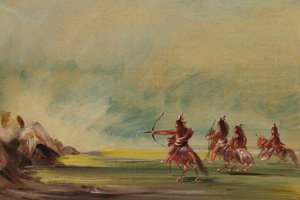 Comanche Gibt Pfeile an den Medizin-Felsen von George Catlin