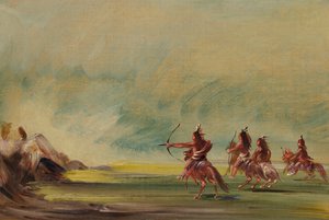 Comanche gibt Pfeile an den Medizin-Felsen, 1837-1839