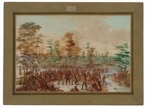 De Tonty bittet um Frieden im Irokesen-Dorf. 2. Januar 1680