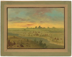 Lager der Pawnee-Indianer bei Sonnenuntergang von George Catlin