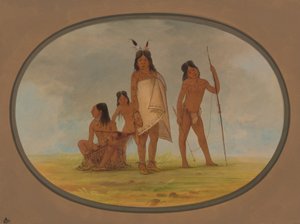 Vier Flathead-Indianer