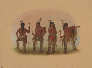 Vier Navaho-Krieger von George Catlin